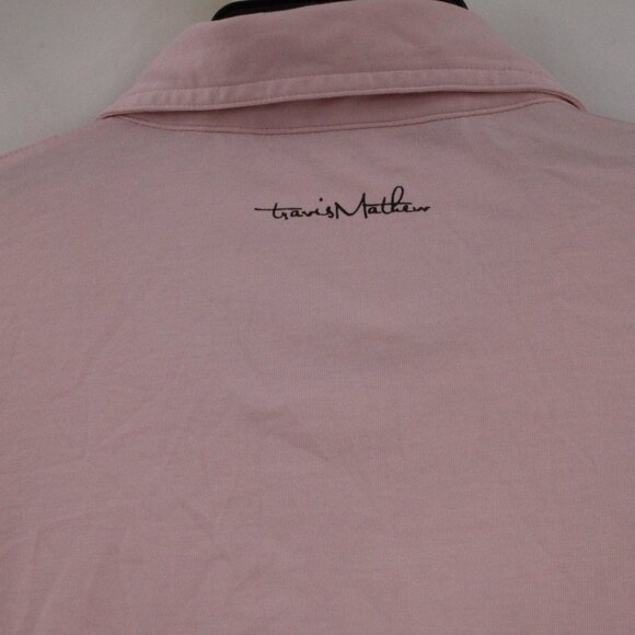 Travis Mathew Polo Shirt Mens XL Short Sleeve Pima Cotton Blend golf casual pink - Picture 7 of 14